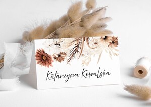 Winietki na stół weselny rustykalne kwiaty - AW-WDS5