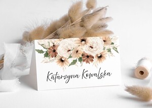 Winietki na stół weselny rustykalne kwiaty - AW-WDS9